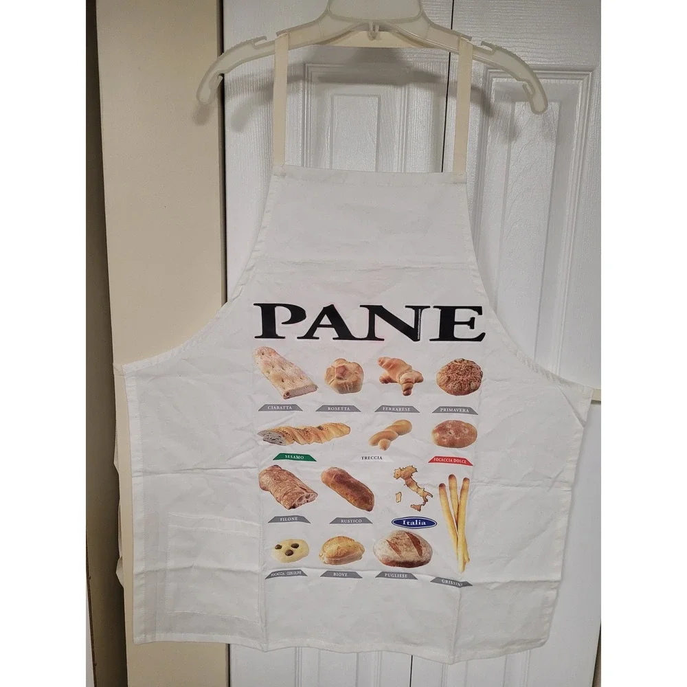 Italian Pane Bread Apron 100% Cotton Made in‎ Italy Kitchen Cooking Baking Retro